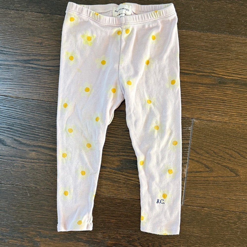 Bobo Choses Light lavendar Leggings with white and yellow flowers